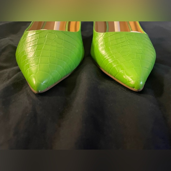 Nine West Lime Green snakeskin texture high heels - Picture 4 of 7